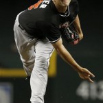 Miami Marlins' Jacob Turner throws against the Arizona Diamondbacks during the first inning of a baseball game on Monday, June 17, 2013, in Phoenix. (AP Photo/Ross D. Franklin)