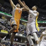Phoenix Suns' Jared Dudley dunks against Indiana Pacers' Danny Granger during the first half of an NBA basketball game, Friday, March 23, 2012, in Indianapolis. (AP Photo/Darron Cummings)