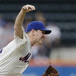 New York Mets' Jeremy Hefner delivers a pitch during the first inning of a baseball game against the Arizona Diamondbacks Tuesday, July 2, 2013, in New York. (AP Photo/Frank Franklin II)