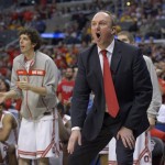 Ohio State coach Thad Matta reacts during the second half of the West Regional final against Wichita State in the NCAA mens college basketball tournament, Saturday, March 30, 2013, in Los Angeles. (AP Photo/Mark J. Terrill)