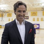 Newly acquired Los Angeles Lakers guard Steve 
Nash smiles as he greets team staff following 
a news conference at the NBA basketball 
team's headquarters in El Segundo, Calif., 
Wednesday, July 11, 2012. The Lakers acquired 
two-time MVP Nash from the Phoenix Suns in 
exchange for first round draft picks in 2013 
and 2015 as well as second round draft picks 
in 2013 and 2014, Lakers general manager 
Mitch Kupchak said. (AP Photo/Reed Saxon)