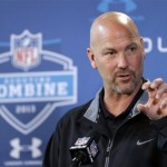 Jacksonville Jaguars head coach Gus Bradley answers a question during a news conference at the NFL football scouting combine in Indianapolis, Saturday, Feb. 23, 2013. (AP Photo/Michael Conroy)
