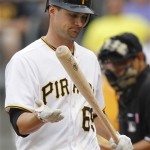 Pittsburgh Pirates' Jordy Mercer walks back to the dugout after striking out in the ninth inning of the baseball game against the Arizona Diamondbacks, Thursday, Aug. 9, 2012, in Pittsburgh. The Diamondbacks won 6-3. (AP Photo/Keith Srakocic)