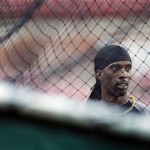 Pittsburgh Pirates center fielder Andrew McCutchen waits for his turn in the batting cage before Game 5 of a National League baseball division series between the Pirates and the St. Louis Cardinals on Wednesday, Oct. 9, 2013, in St. Louis. (AP Photo/Charlie Riedel