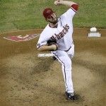 Arizona Diamondbacks pitcher Wade Miley throws to a Chicago Cubs batter during the first inning of a baseball game, Thursday, July 25, 2013, in Phoenix. (AP Photo/Matt York)