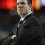Wichita State head coach Gregg Marshall watches play against Louisville during the second half of the NCAA Final Four tournament college basketball semifinal game Saturday, April 6, 2013, in Atlanta. (AP Photo/Charlie Neibergall)
