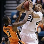 Colorado's Andre Roberson (21) battles for a loose ball against Oregon State's Ahmad Starks (3) in the first half of a Pac-12 tournament NCAA college basketball game, Wednesday, March 13, 2013, in Las Vegas. (AP Photo/Julie Jacobson)