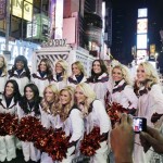  Members of the Denver Broncos cheerleading squad pose for photos following a promotional appearance on Super Bowl Boulevard, Friday, Jan. 31, 2014, in New York's Times Square. The Seattle Seahawks are scheduled to play the Broncos in the NFL Super Bowl XLVIII football game on Sunday, Feb. 2, at MetLife Stadium in East Rutherford, N.J. (AP Photo/Mark Lennihan)
