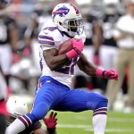 Buffalo Bills running back C.J. Spiller (28) scores a touchdown against the Arizona Cardinals during the first half of an NFL football game on Sunday, Oct. 14, 2012, in Glendale, Ariz. (AP Photo/Paul Connors)