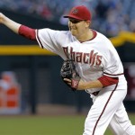 Arizona Diamondbacks' Trevor Cahill delivers a pitch against the Colorado Rockies during first the inning of a baseball game, Thursday, April 25, 2013, in Phoenix. (AP Photo/Matt York)