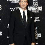Toronto Maple Leafs' Joffrey Lupul poses for a photo before the start of the NHL Awards, Wednesday, June 20, 2012, in Las Vegas. (AP Photo/Julie Jacobson)