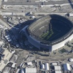 This aerial photo shows MetLife Stadium in East Rutherford, N.J., on Thursday, Jan. 30, 2014. The Seattle Seahawks play the Denver Broncos on Sunday at the stadium in the NFL Super Bowl XLVIII football game.(AP Photo)