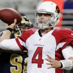 Arizona Cardinals quarterback Kevin Kolb throws during the first quarter of an NFL football game against the St. Louis Rams, Thursday, Oct. 4, 2012, in St. Louis. (AP Photo/Seth Perlman)