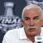 
              Chicago Blackhawks head coach Joel Quenneville responds to a question during an NHL hockey Stanley Cup Final news conference Wednesday, June 10, 2015, in Chicago. The Blackhawks will face the Tampa Bay Lightning in Game 5 on Saturday in Tampa. (AP Photo/Charles Rex Arbogast)
            