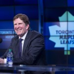 
              Toronto Maple Leafs' new head coach Mike Babcock laughs during an NHL hockey press conference in Toronto, Thursday, May 21, 2015.  Babcock spent the last 10 seasons with the Detroit Red Wings, where he won the Stanley Cup in 2008. (Darren Calabrese/The Canadian Press via AP) MANDATORY CREDIT
            