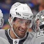 
              FILE - In this April 11, 2015, file photo, Los Angeles Kings center Jarret Stoll is seen with goalie Jonathan Quick, right, and Tyler Toffoli after an NHL hockey game against the San Jose Sharks in Los Angeles. Stoll has been charged with felony cocaine possession stemming from his arrest on April 17, 2015 at a Las Vegas Strip pool.  (AP Photo/Mark J. Terrill, File)
            