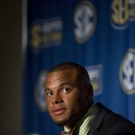 
              Mississippi State quarterback Dak Prescott  speaks to the media at the Southeastern Conference NCAA college football media days, Tuesday, July 14, 2015, in Hoover, Ala. (AP Photo/Brynn Anderson)
            