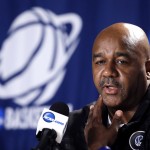 
              FILE - In this March 20, 2015, file phot, Georgetown coach John Thompson III speaks during a news conference at the NCAA college basketball tournament in Portland, Ore. The National Association For Coaching Equity and Development, a group led by Texas Tech coach Tubby Smith, Georgetown coach John Thompson III and former Georgia Tech coach Paul Hewitt, issued a statement to The Associated Press on Friday, May 29, 2015, saying it applauds the NCAA's effort to better prepare students for the rigors of college but feels the changes disproportionately target minority and less affluent students. (AP Photo/Don Ryan, File)
            
