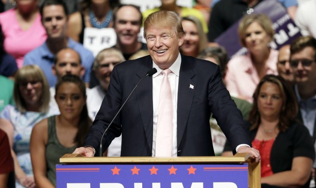 FILE – In this July 25, 2015 file photo, Republican presidential candidate Donald Trump speak...