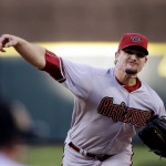 Arizona Diamondbacks starting pitcher Zack Godley throws against the Seattle Mariners in the first inning of a baseball game Tuesday, July 28, 2015, in Seattle. (AP Photo/Elaine Thompson)
